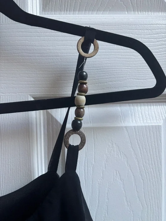 Women’s Black A-Line Skirt with White Botanical Print - Picture 2 of 6